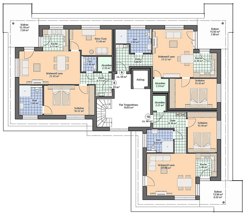 Moderne 2-Zimmer-Wohnung mit Dachterrasse in Minden