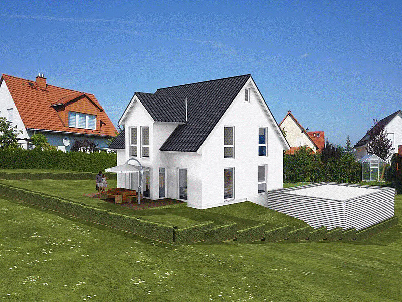 Kreative Neubauplanung für ein Hanggrundstück in Lübbecke