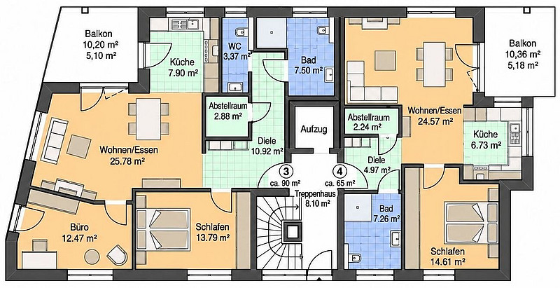 RESERVIERT! NEU! Komfortable 3-Zimmerwohnung mit überdachtem Süd-/Westbalkon in Eidinghausen!